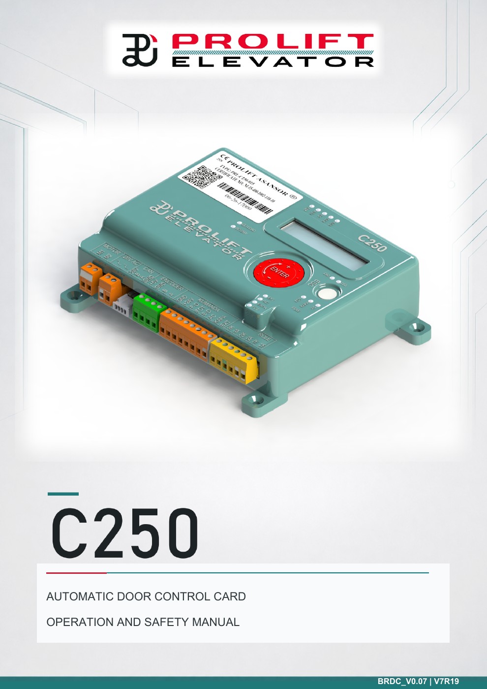C250 BRDC_V0.07 English Operation and Safety Manual cover